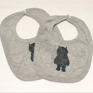 Set of 2 Where the Wild Things Are Bibs Wild One